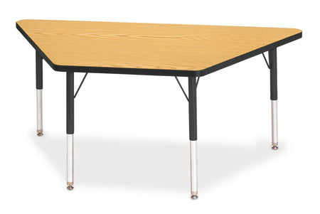 Berries® Trapezoid Activity Tables - 30" X 60", E-height - Oak/Black/Black