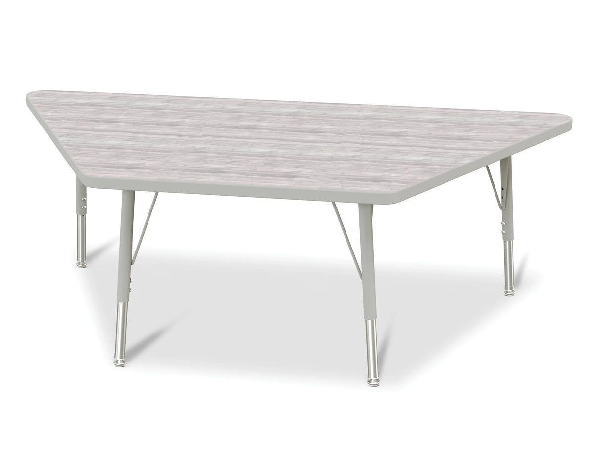 Berries® Trapezoid Activity Table - 30" X 60", E-height - Driftwood Gray/Gray/Gray