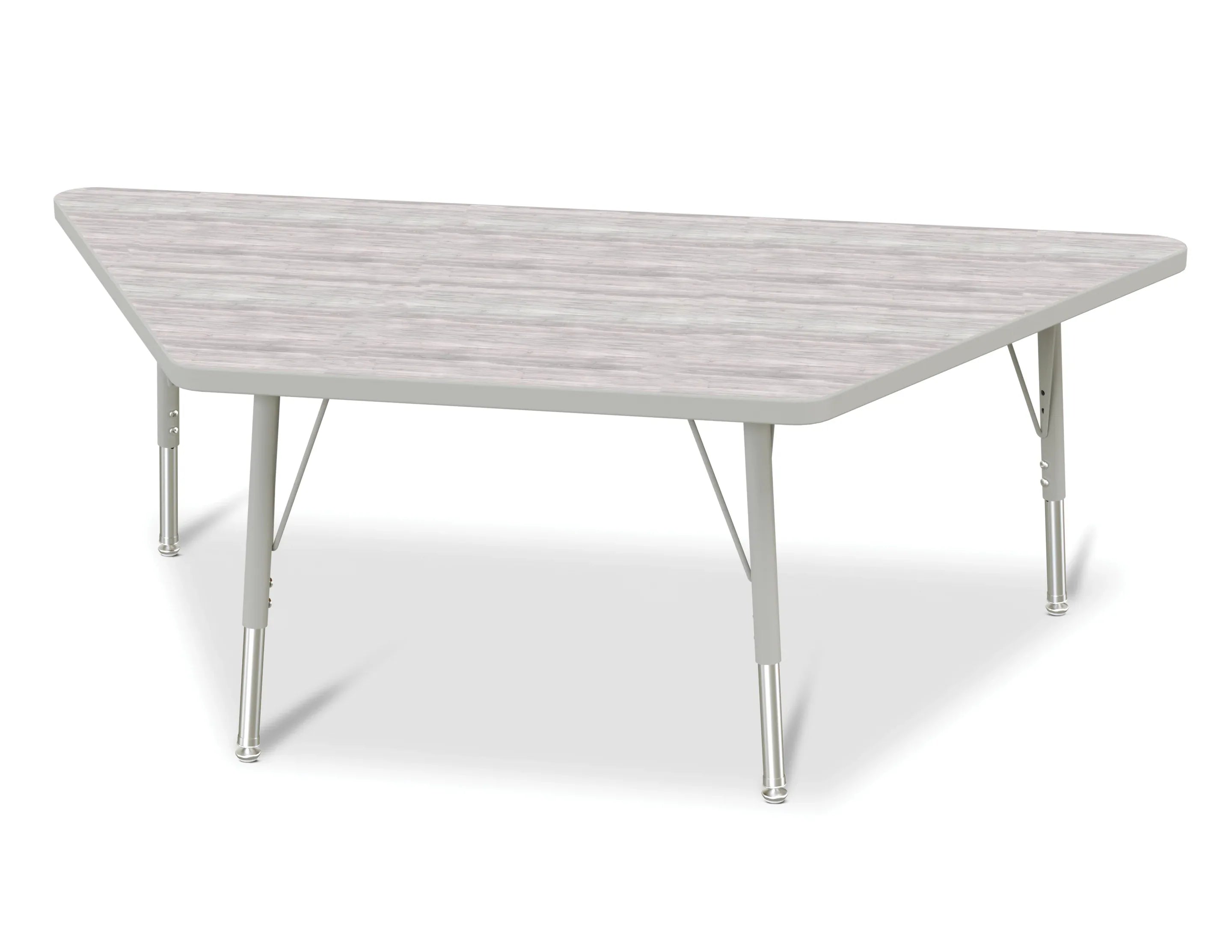 Berries® Trapezoid Activity Table - 30" X 60", E-height - Driftwood Gray/Gray/Gray