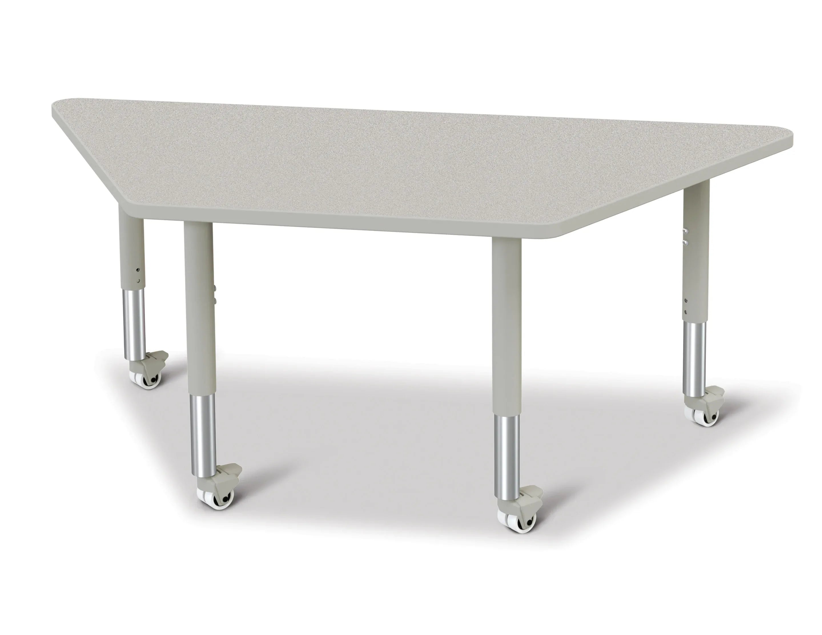 Berries® Trapezoid Activity Tables - 30" X 60", Mobile - Freckled Gray/Gray/Gray