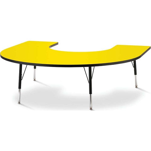 Berries® Horseshoe Activity Table - 60" X 60", Adjustable height Maple 251