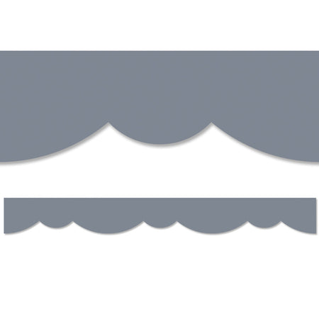 Charcoal Stylish Scallops EZ Border, 48 Feet