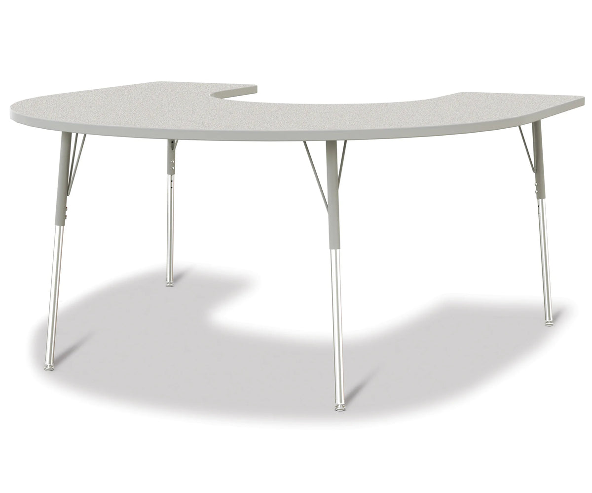 Berries® Horseshoe Activity Table - 66" X 60", A-height - Freckled Gray/Gray/Gray
