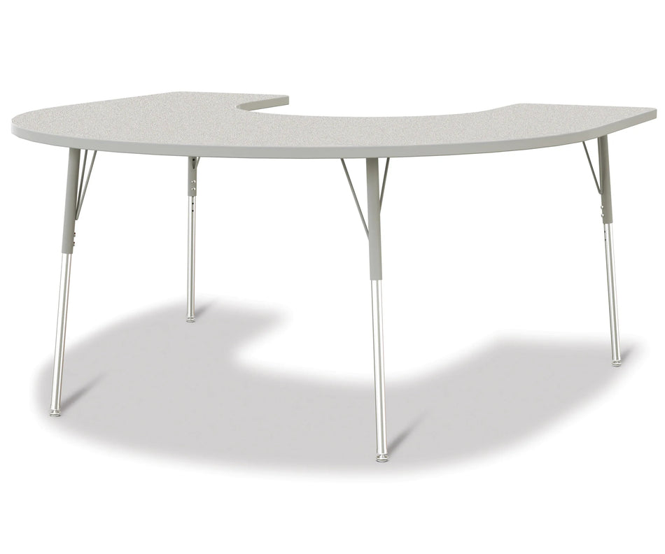 Berries® Horseshoe Activity Table - 66" X 60", A-height - Freckled Gray/Gray/Gray
