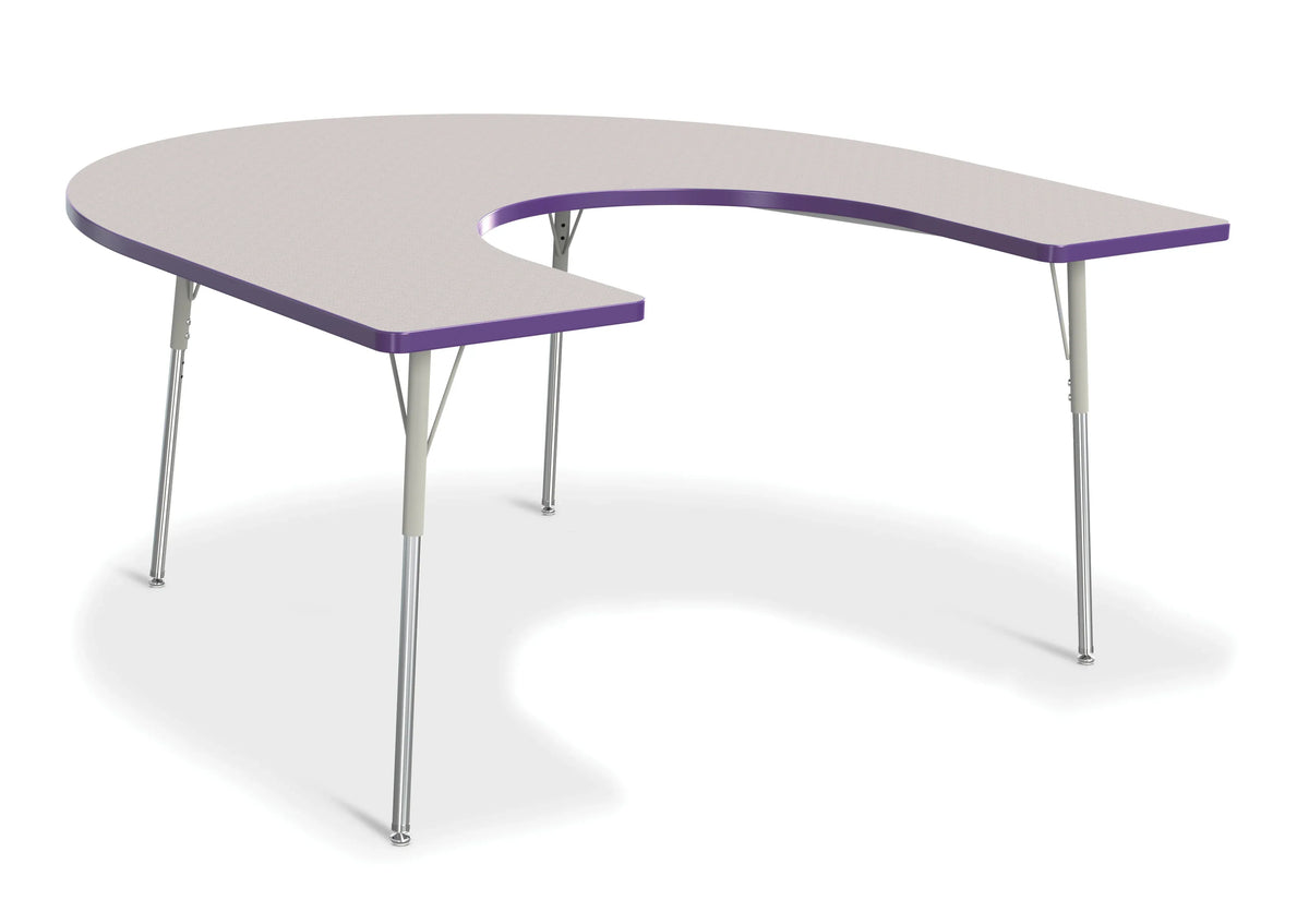 Berries® Horseshoe Activity Table - 66" X 60", A-height - Freckled Gray/Purple/Gray