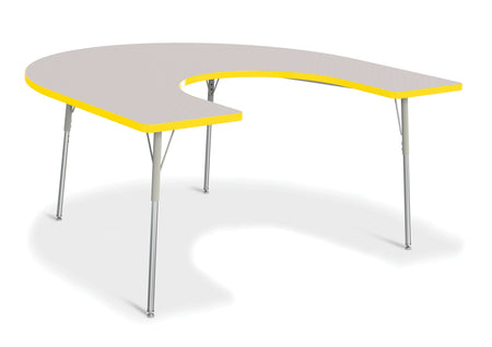 Berries® Horseshoe Activity Table - 66" X 60", A-height - Freckled Gray/Yellow/Gray