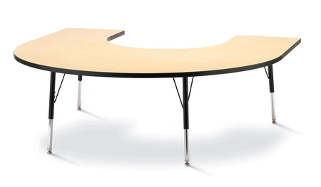 Berries® Horseshoe Activity Table - 66" X 60", A-height - Maple/Black/Black