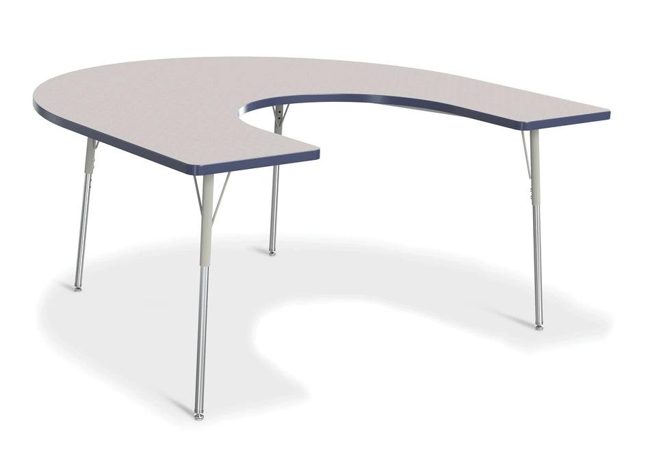 Berries® Horseshoe Activity Table - 66" X 60", A-height - Freckled Gray/Navy/Gray