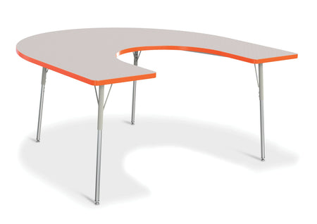 Berries® Horseshoe Activity Table - 66" X 60", A-height - Freckled Gray/Orange/Gray