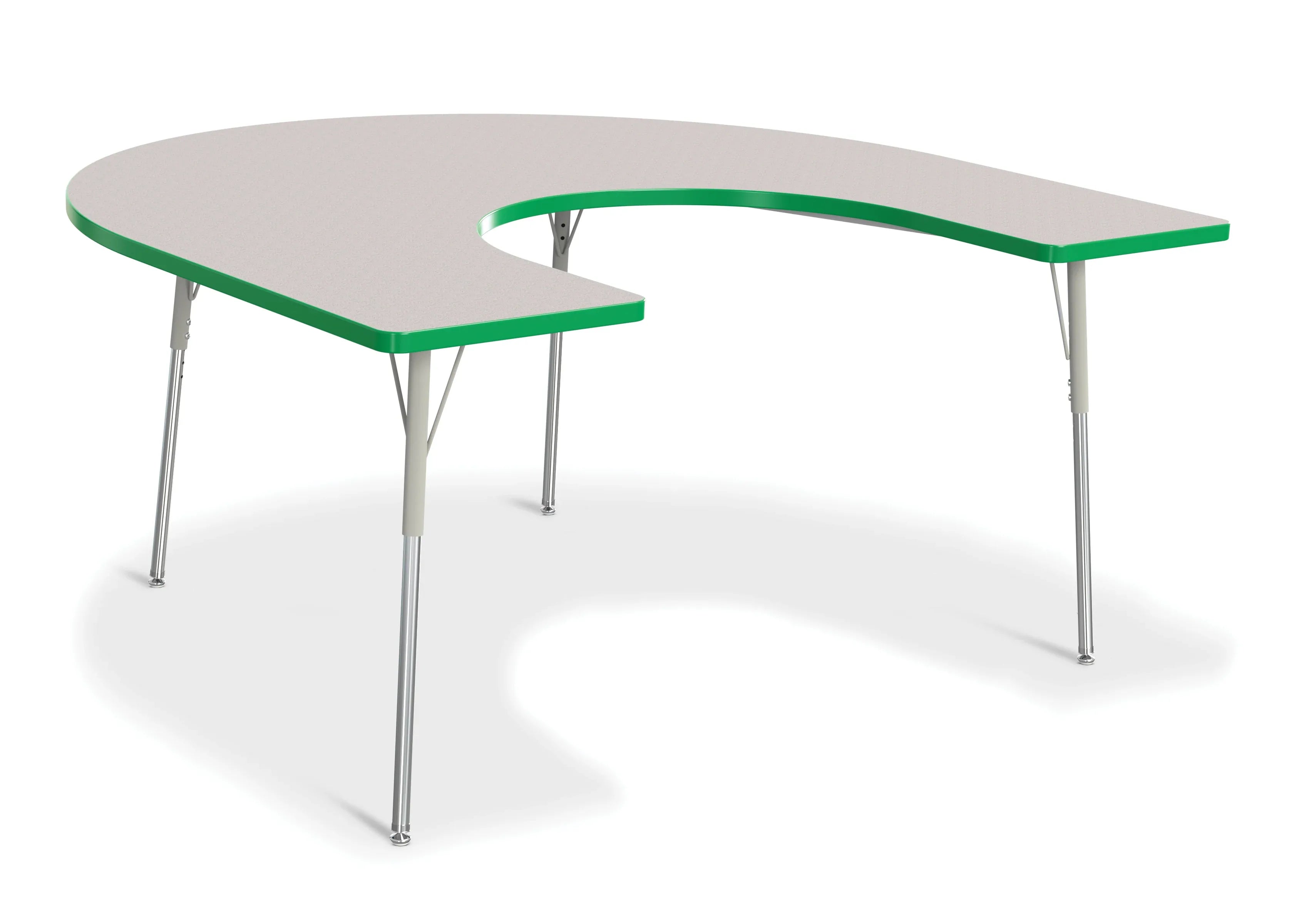 Berries® Horseshoe Activity Table - 66" X 60", A-height - Freckled Gray/Green/Gray