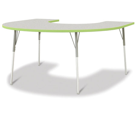 Berries® Horseshoe Activity Table - 66" X 60", A-height - Freckled Gray/Key Lime/Gray