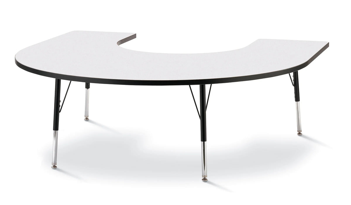 Berries® Horseshoe Activity Table - 66" X 60", A-height - Freckled Gray/Black/Black