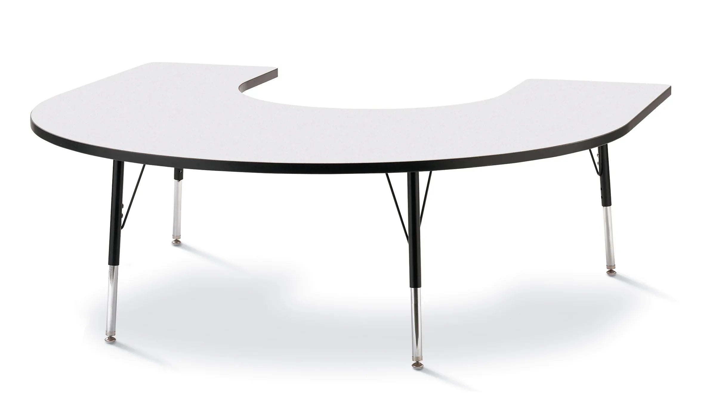 Berries® Horseshoe Activity Table - 66" X 60", A-height - Freckled Gray/Black/Black