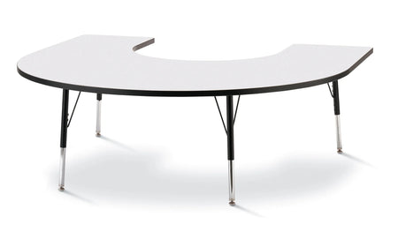 Berries® Horseshoe Activity Table - 66" X 60", A-height - Freckled Gray/Black/Black