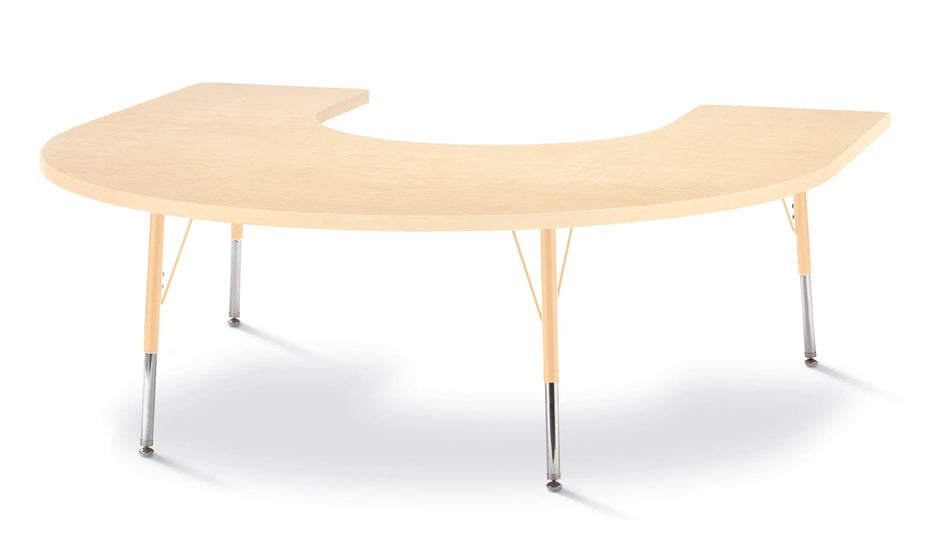 Berries® Horseshoe Activity Table - 66" X 60", A-height - Maple/Maple/Camel