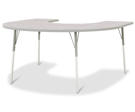 Berries® Horseshoe Activity Table - 60" X 66", A-height - Driftwood Gray/Gray/Gray
