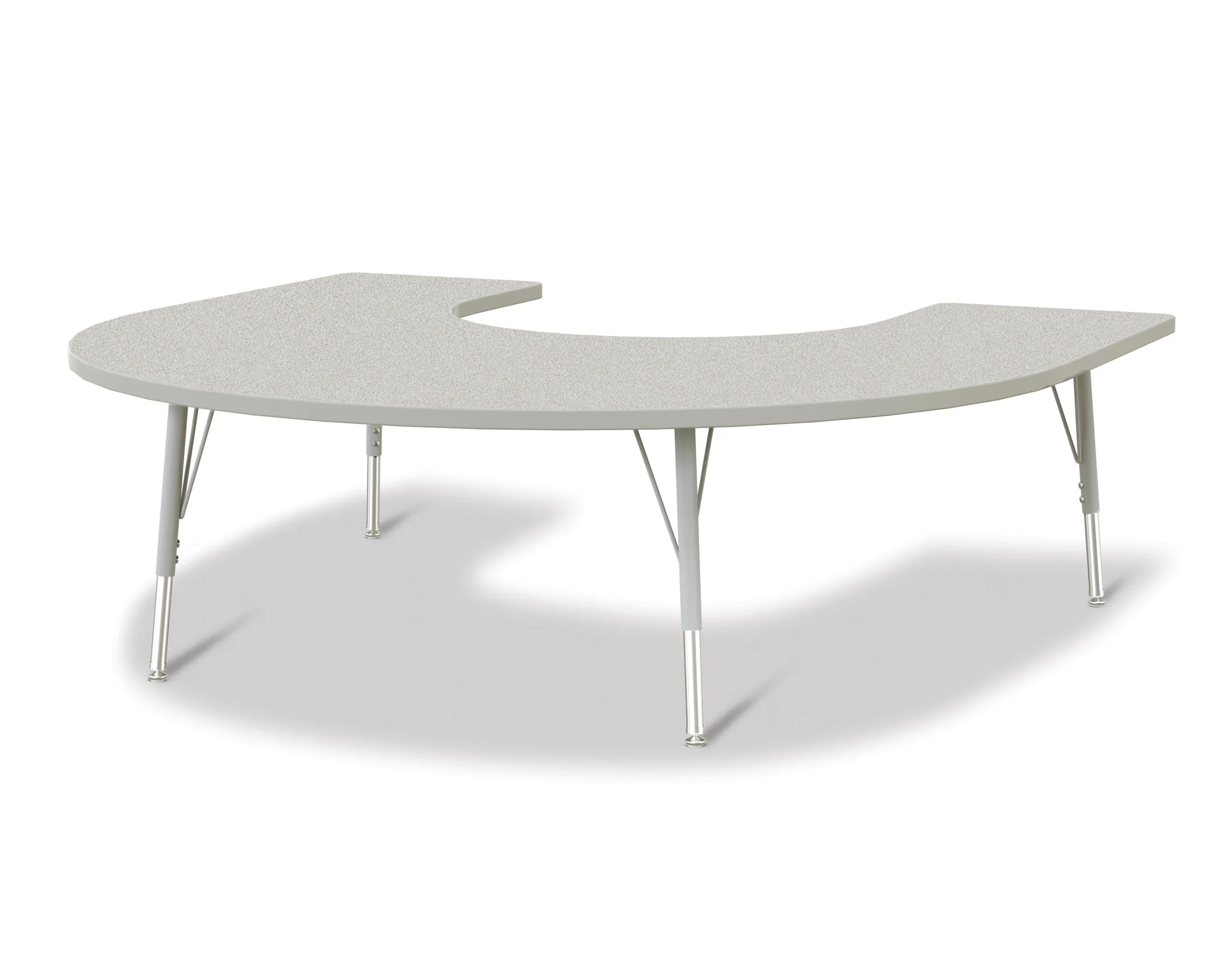 Berries® Horseshoe Activity Table - 66" X 60", E-height - Freckled Gray/Gray/Gray