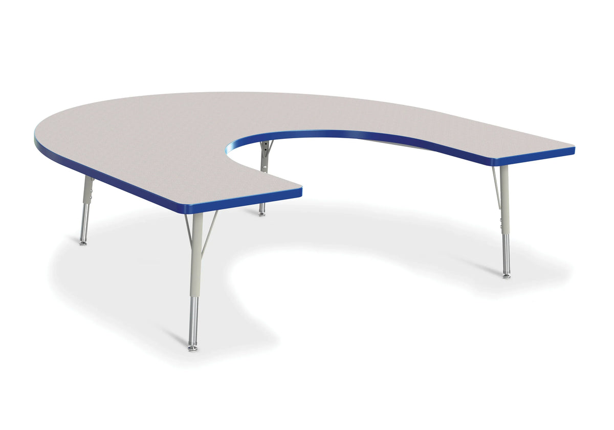 Berries® Horseshoe Activity Table - 66" X 60", E-height - Freckled Gray/Blue/Gray