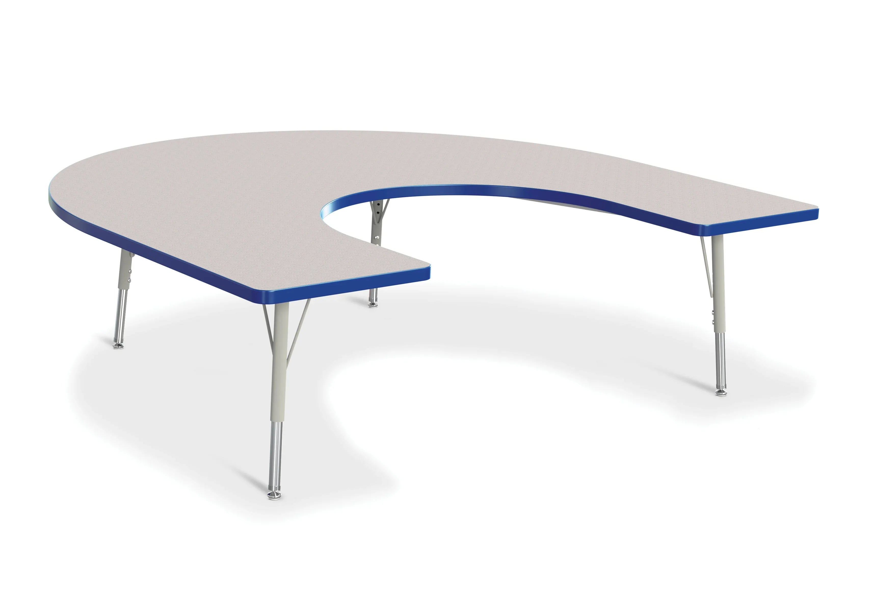Berries® Horseshoe Activity Table - 66" X 60", E-height - Freckled Gray/Blue/Gray