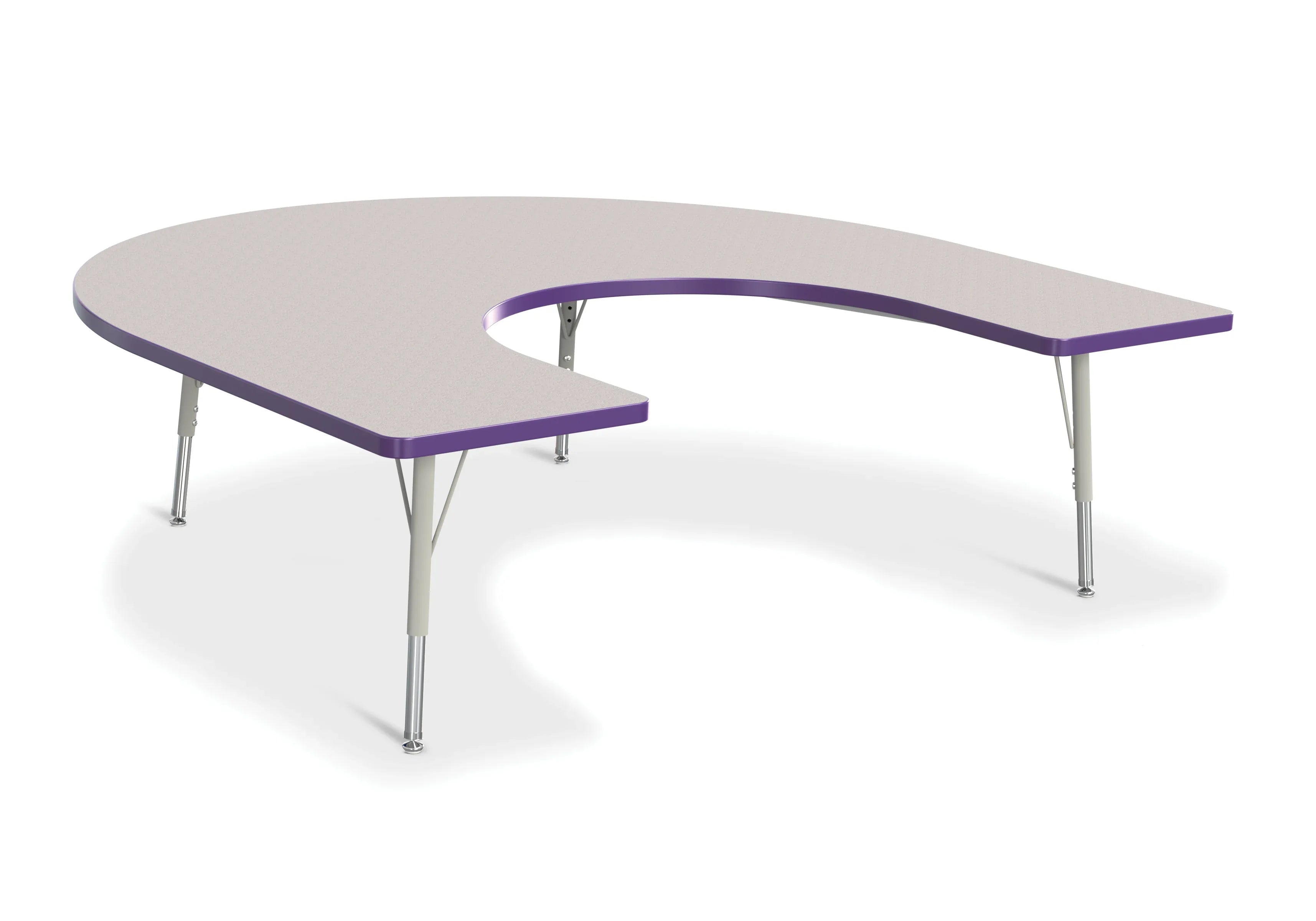 Berries® Horseshoe Activity Table - 66" X 60", E-height - Freckled Gray/Purple/Gray