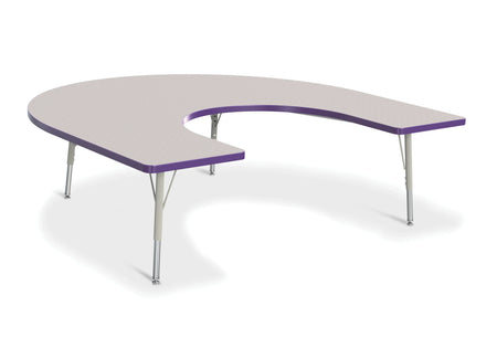 Berries® Horseshoe Activity Table - 66" X 60", E-height - Freckled Gray/Purple/Gray