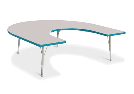 Berries® Horseshoe Activity Table - 66" X 60", E-height - Freckled Gray/Teal/Gray