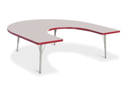 Berries® Horseshoe Activity Table - 66" X 60", E-height - Freckled Gray/Red/Gray