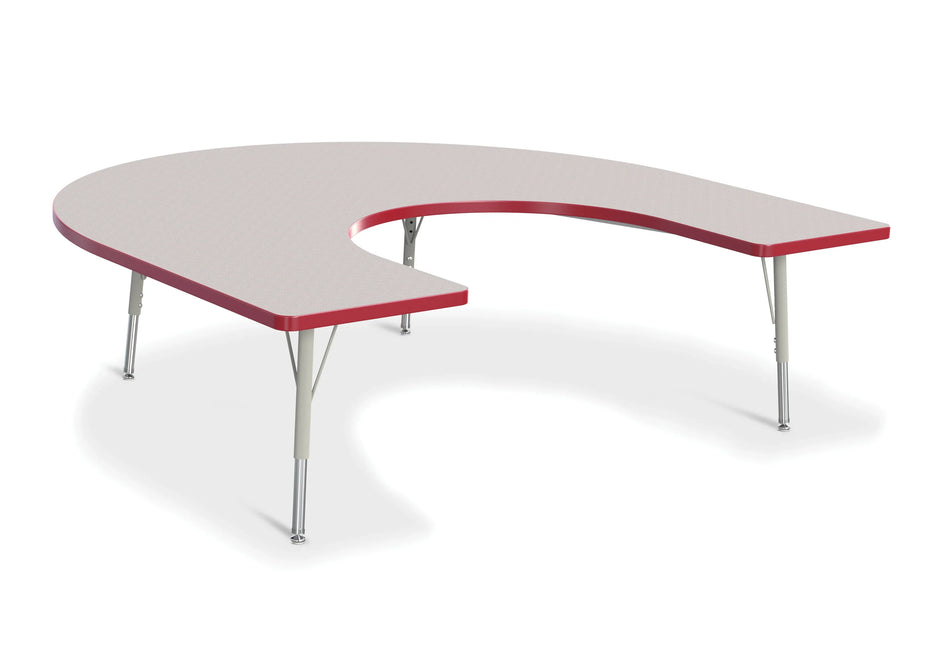 Berries® Horseshoe Activity Table - 66" X 60", E-height - Freckled Gray/Red/Gray