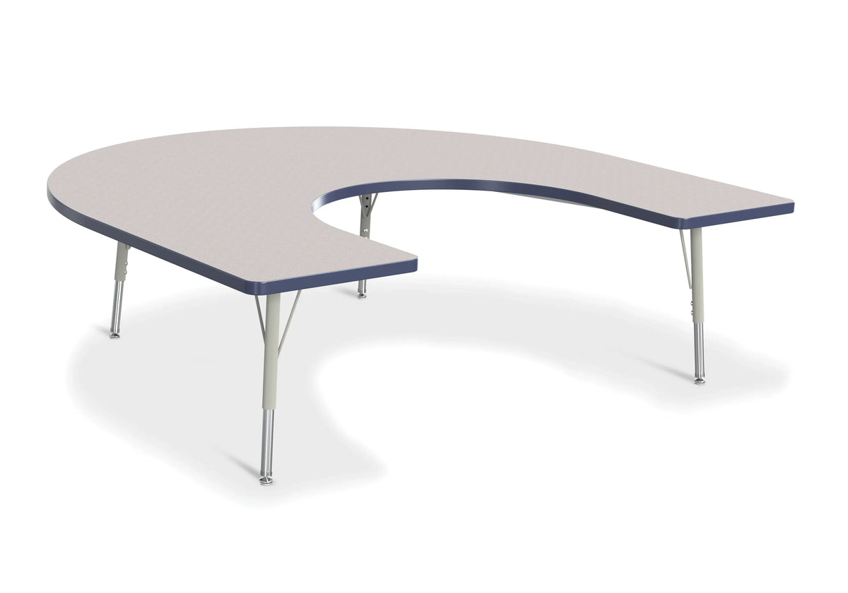 Berries® Horseshoe Activity Table - 66" X 60", E-height - Freckled Gray/Navy/Gray