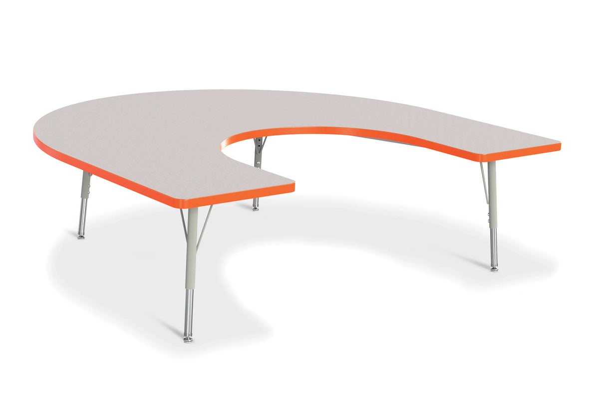 Berries® Horseshoe Activity Table - 66" X 60", E-height - Freckled Gray/Orange/Gray