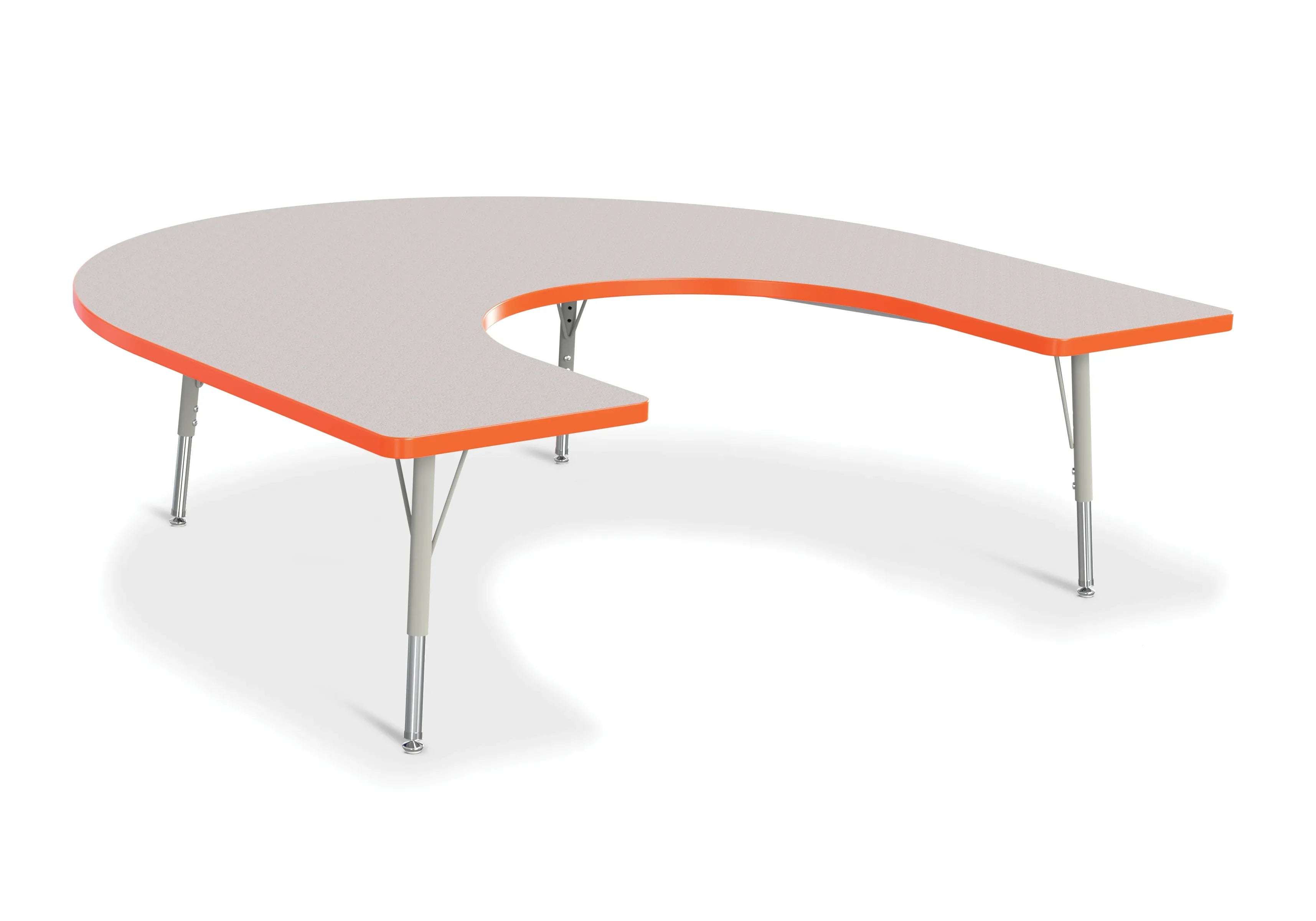 Berries® Horseshoe Activity Table - 66" X 60", E-height - Freckled Gray/Orange/Gray