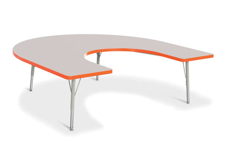 Berries® Horseshoe Activity Table - 66" X 60", E-height - Freckled Gray/Orange/Gray