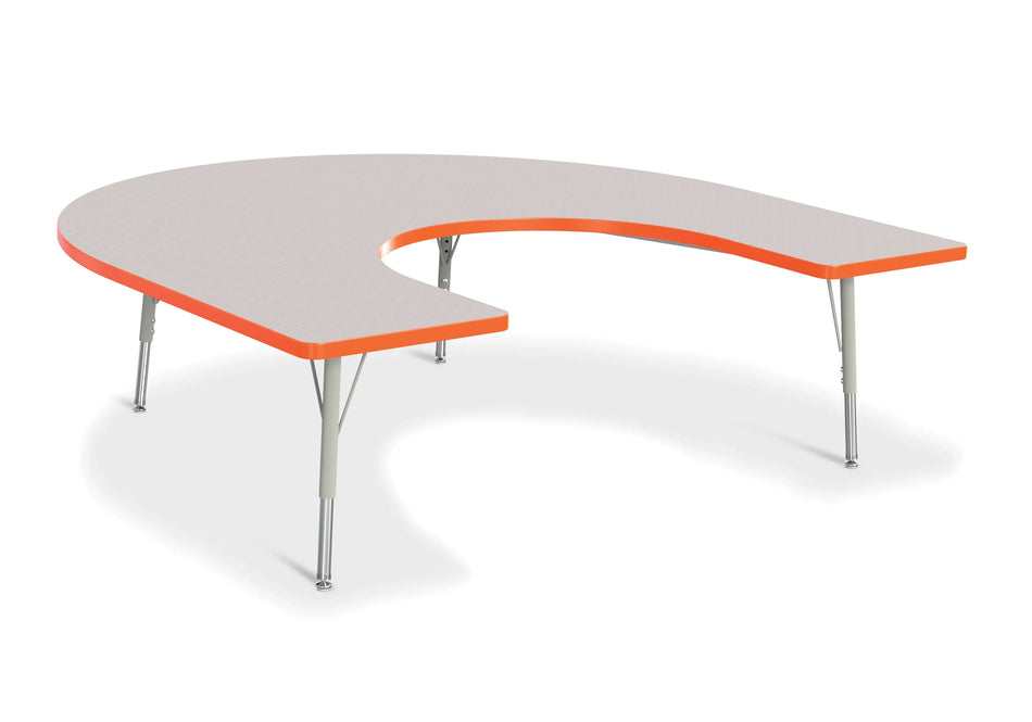 Berries® Horseshoe Activity Table - 66" X 60", E-height - Freckled Gray/Orange/Gray