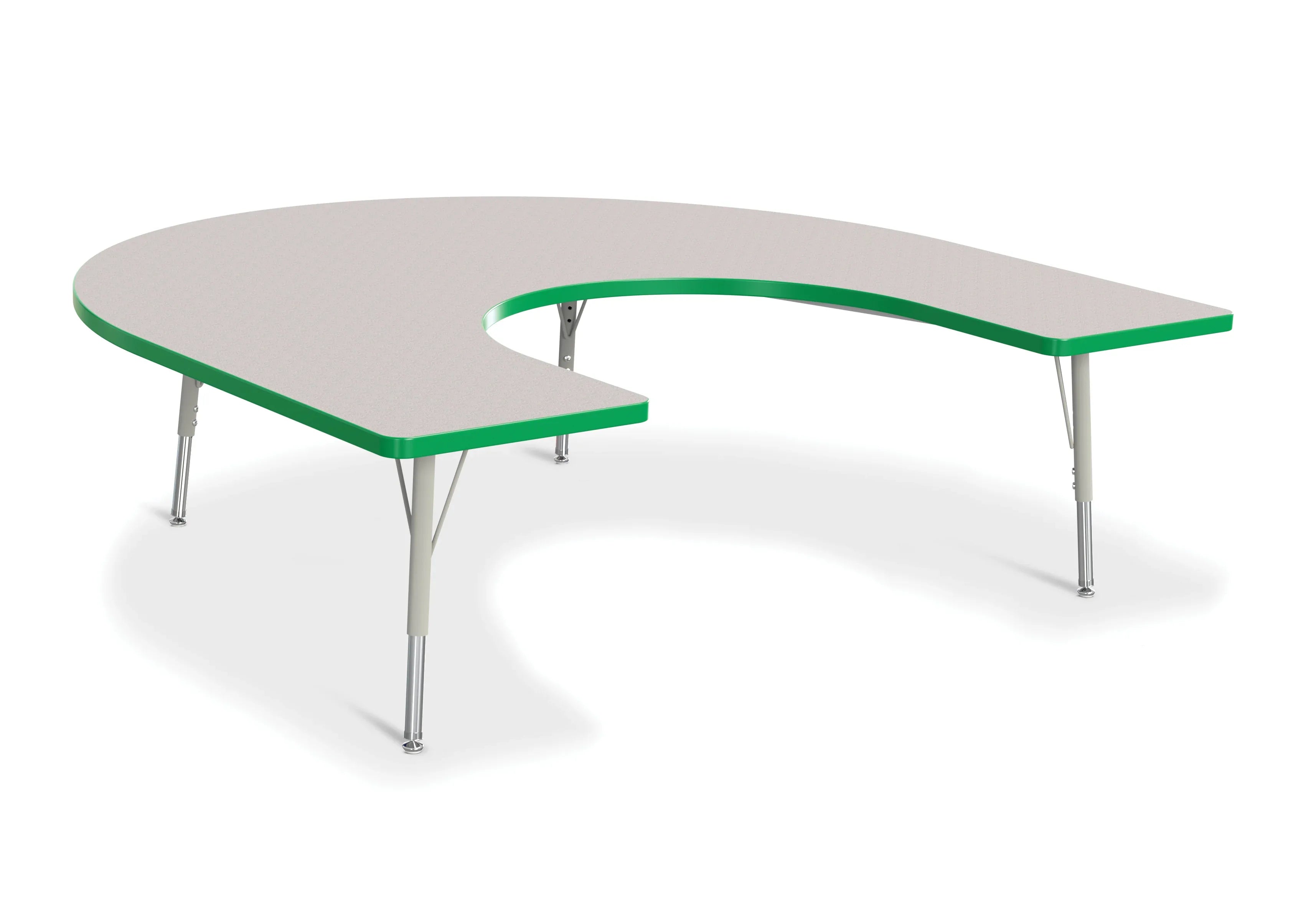 Berries® Horseshoe Activity Table - 66" X 60", E-height - Freckled Gray/Green/Gray