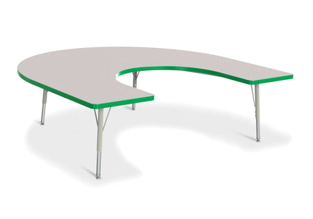 Berries® Horseshoe Activity Table - 66" X 60", E-height - Freckled Gray/Green/Gray