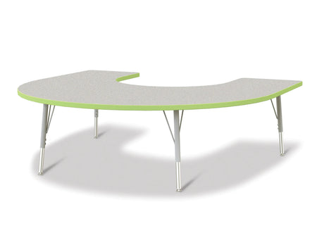 Berries® Horseshoe Activity Table - 66" X 60", E-height - Freckled Gray/Key Lime/Gray