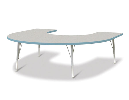 Berries® Horseshoe Activity Table - 66" X 60", E-height - Freckled Gray/Coastal Blue/Gray