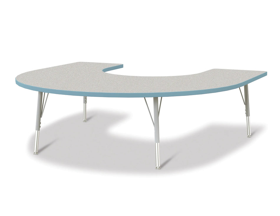 Berries® Horseshoe Activity Table - 66" X 60", E-height - Freckled Gray/Coastal Blue/Gray
