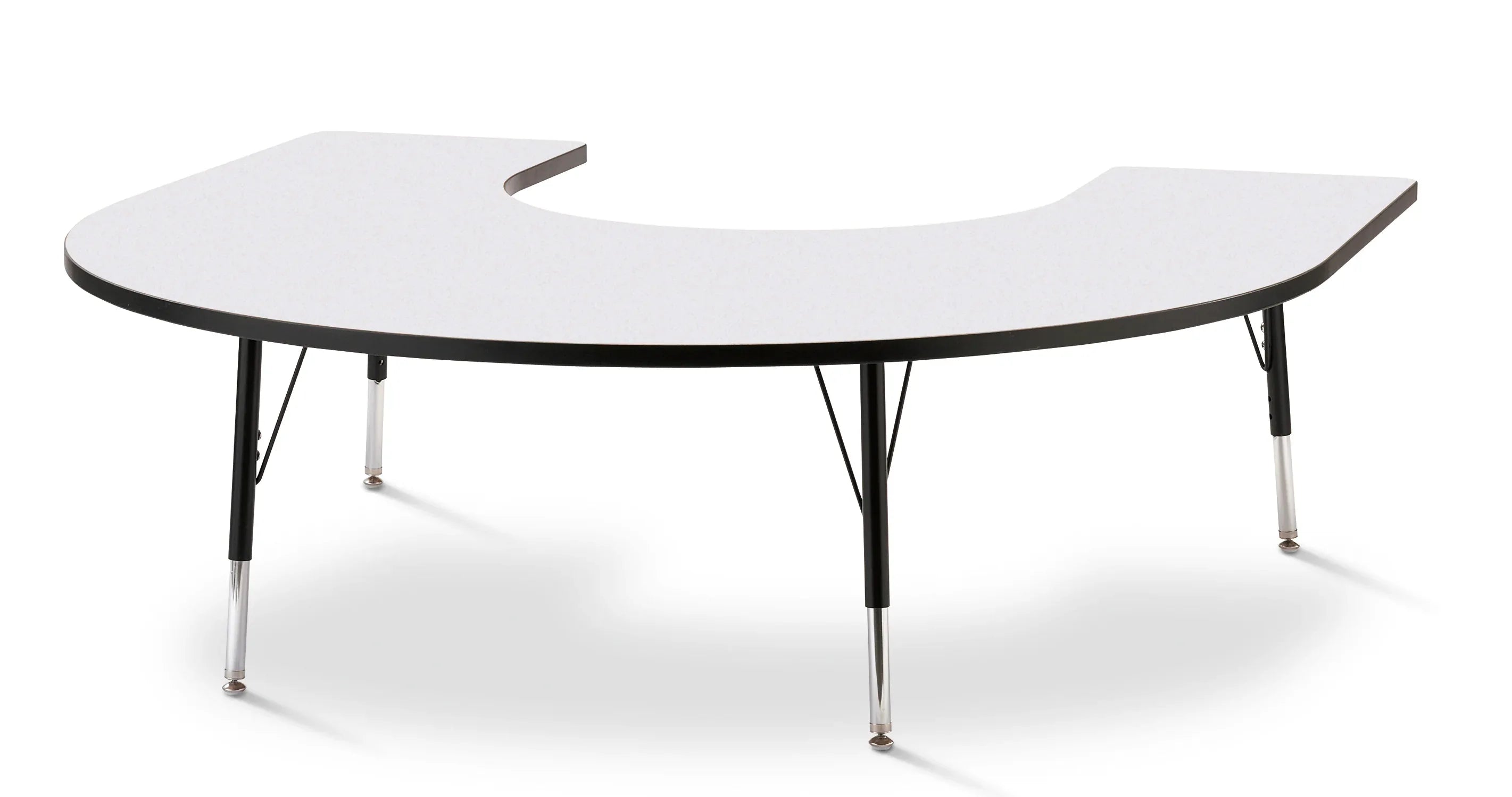 Berries® Horseshoe Activity Table - 66" X 60", E-height - Freckled Gray/Black/Black