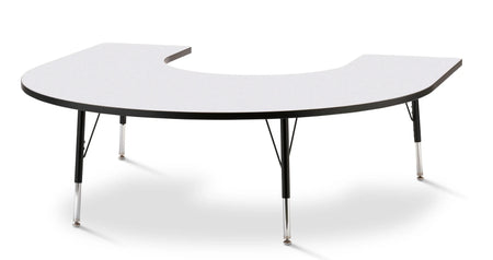 Berries® Horseshoe Activity Table - 66" X 60", E-height - Freckled Gray/Black/Black