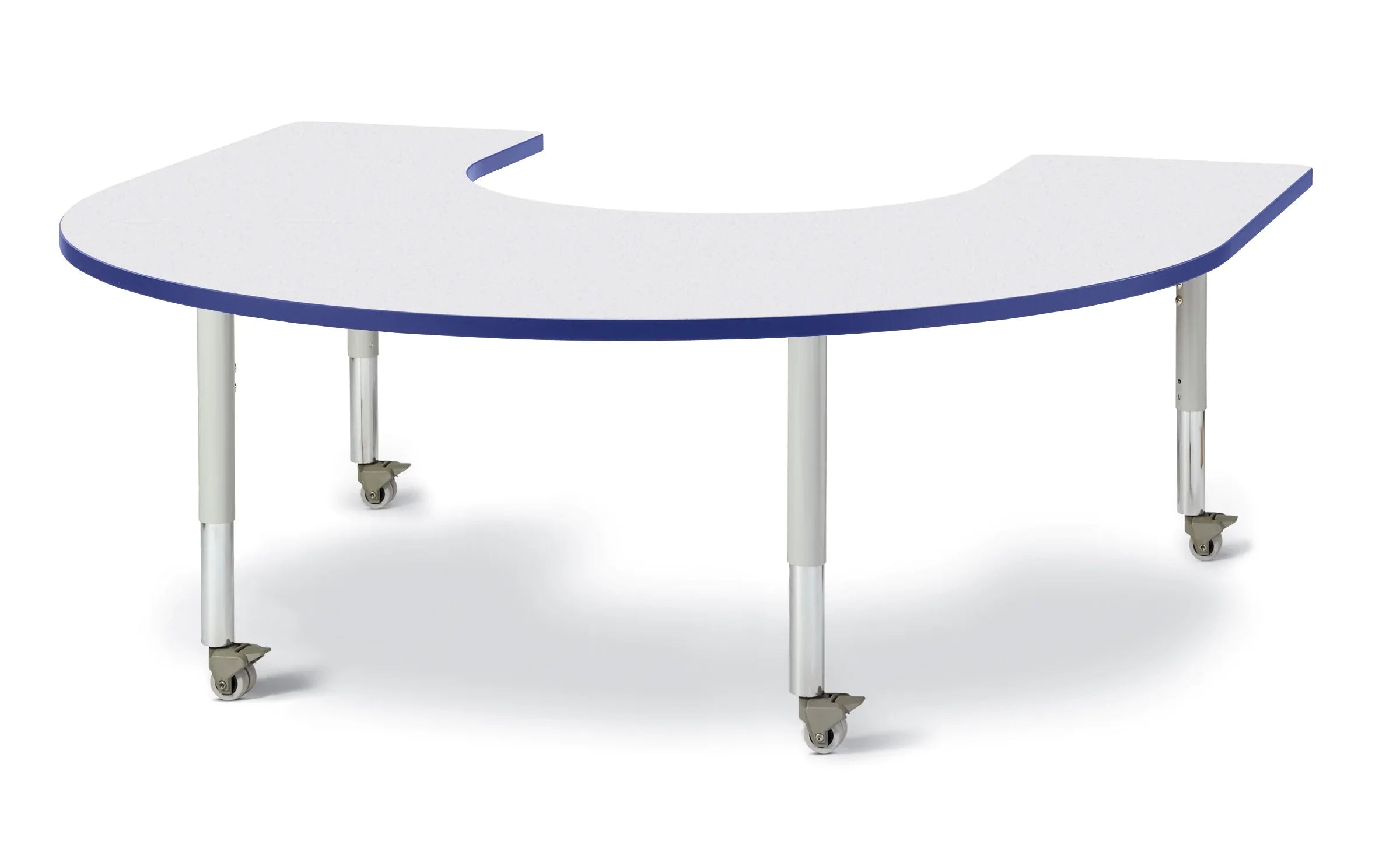 Berries® Horseshoe Activity Table - 66" X 60", Mobile - Freckled Gray/Blue/Gray