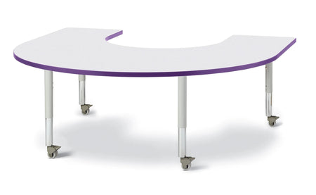 Berries® Horseshoe Activity Table - 66" X 60", Mobile - Freckled Gray/Purple/Gray