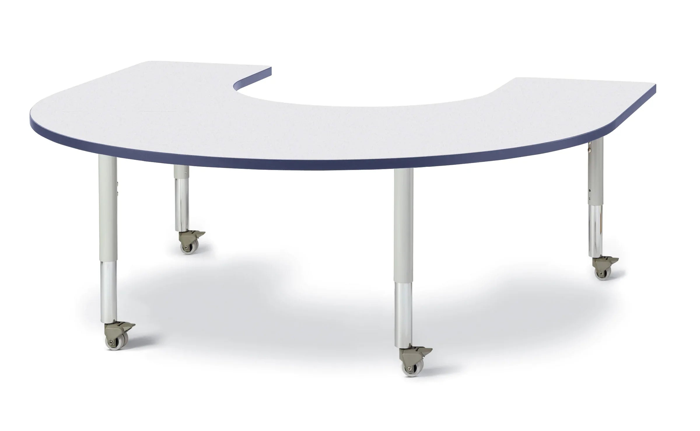 Berries® Horseshoe Activity Table - 66" X 60", Mobile - Freckled Gray/Navy/Gray