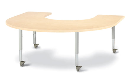 Berries® Horseshoe Activity Table - 66" X 60", Mobile - Maple/Maple/Gray