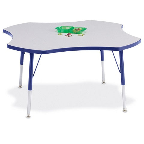 Berries® Four Leaf Activity Gray Table - 48", Color Trim Adjustable height Gray 180