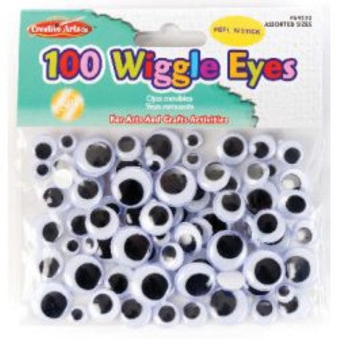 Peel 'n Stick Wiggle Eyes, Black - Assorted sizes - 100/pkg.