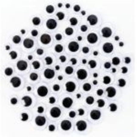 Peel 'n Stick Wiggle Eyes, Black - Assorted sizes - 100/pkg.