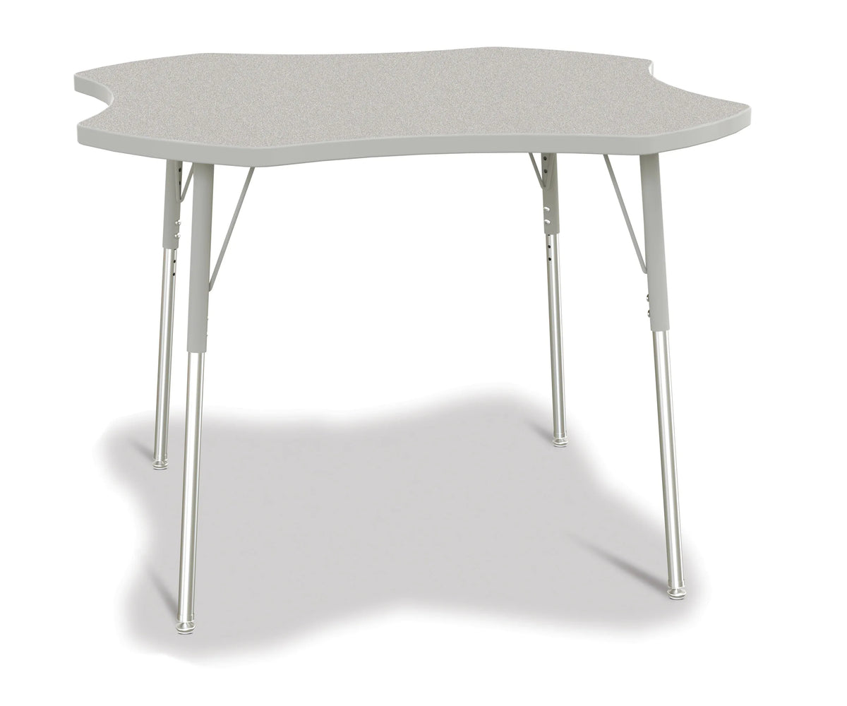 Berries® Four Leaf Activity Table, A-height - Freckled Gray/Gray/Gray