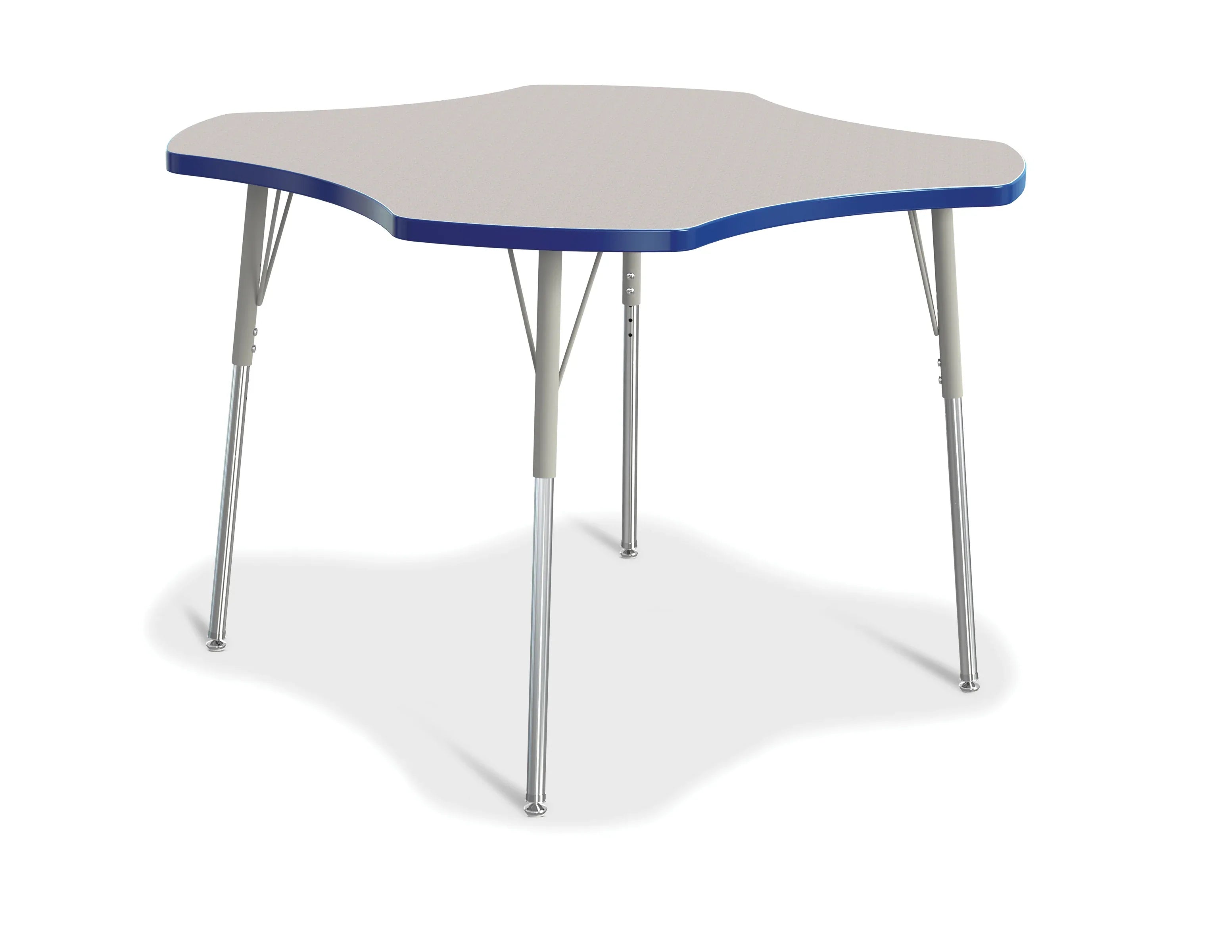 Berries® Four Leaf Activity Table, A-height - Freckled Gray/Blue/Gray