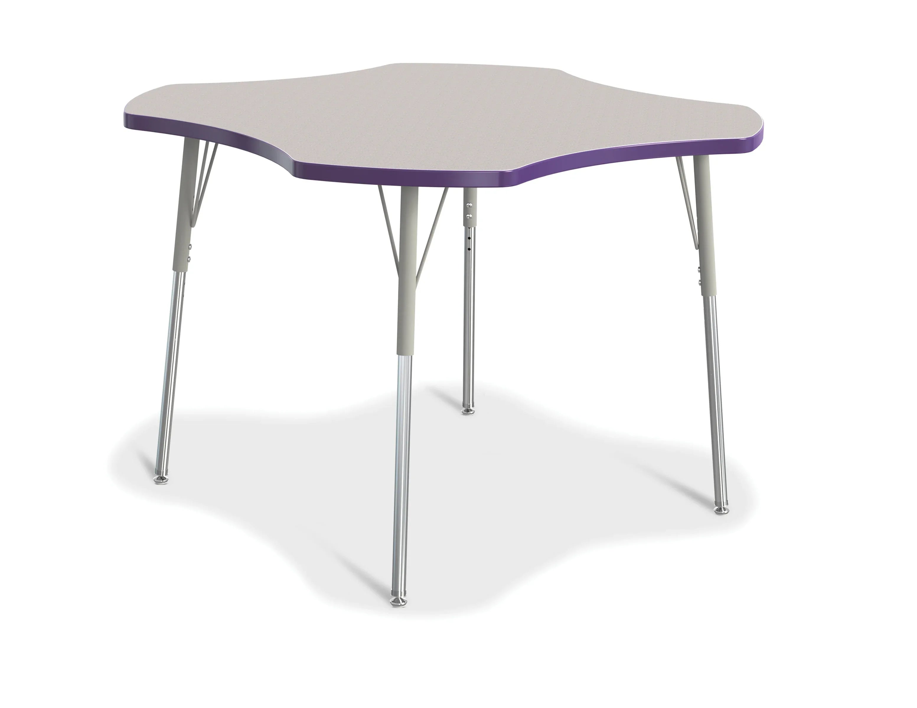 Berries® Four Leaf Activity Table, A-height - Freckled Gray/Purple/Gray